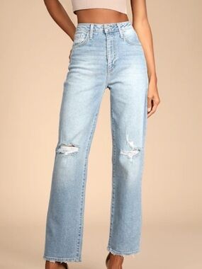 Hidden Logan Light Wash Distressed Dad Jeans